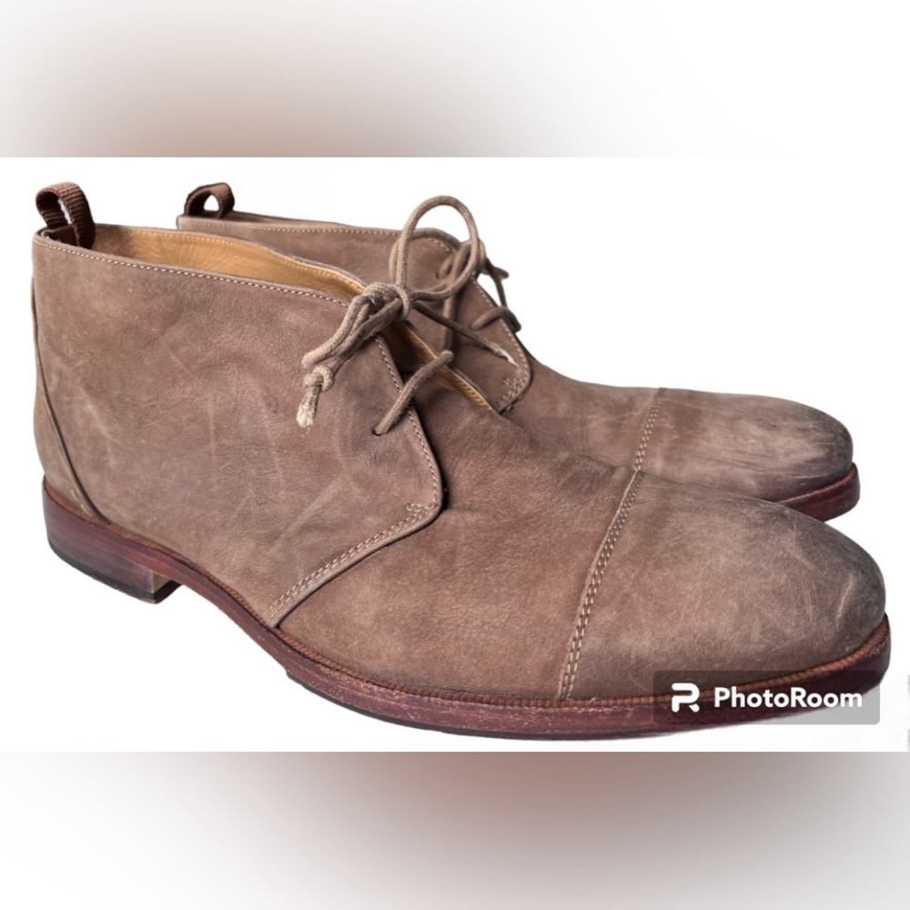 J. Shoes Torre Brown Brush Distressed Suede Chukka Ankle Boots